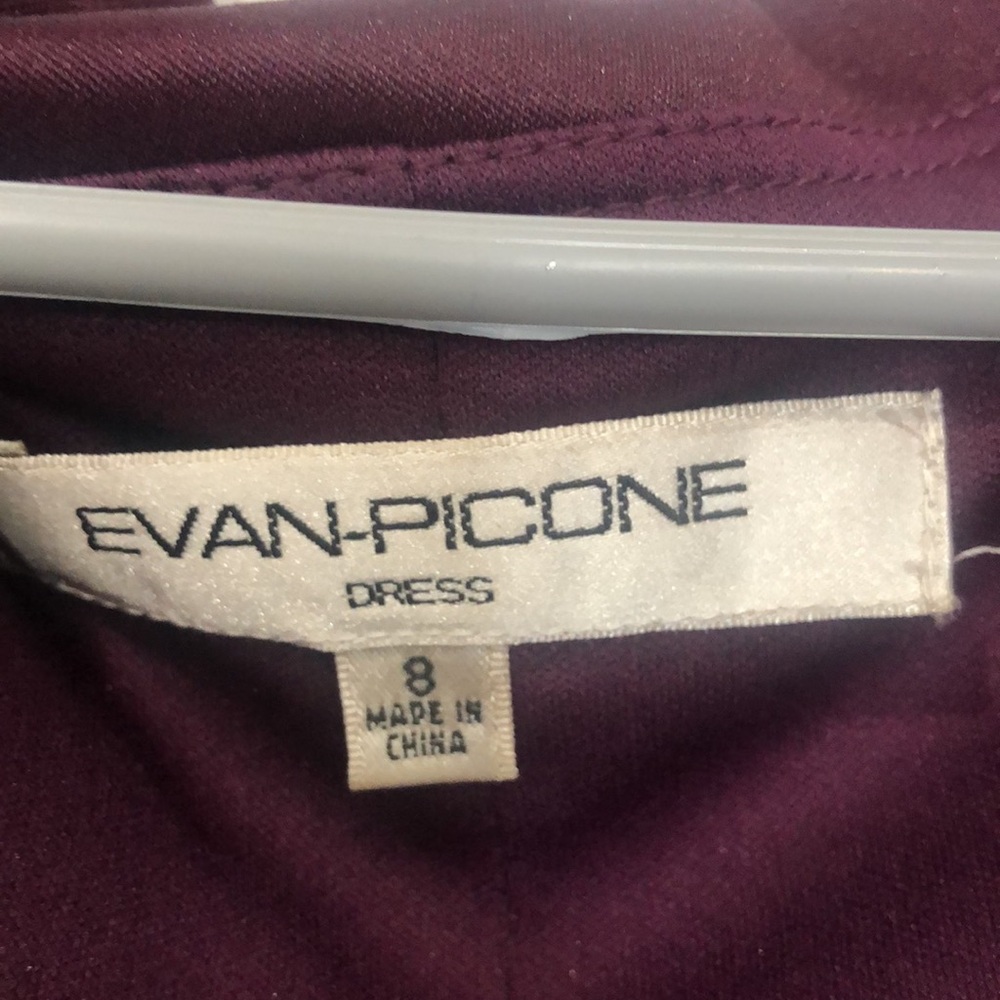Evan-Capone women’s Cocktail Dress Size 8 Plum color. Sleeveless midi length - Picture 5 of 12